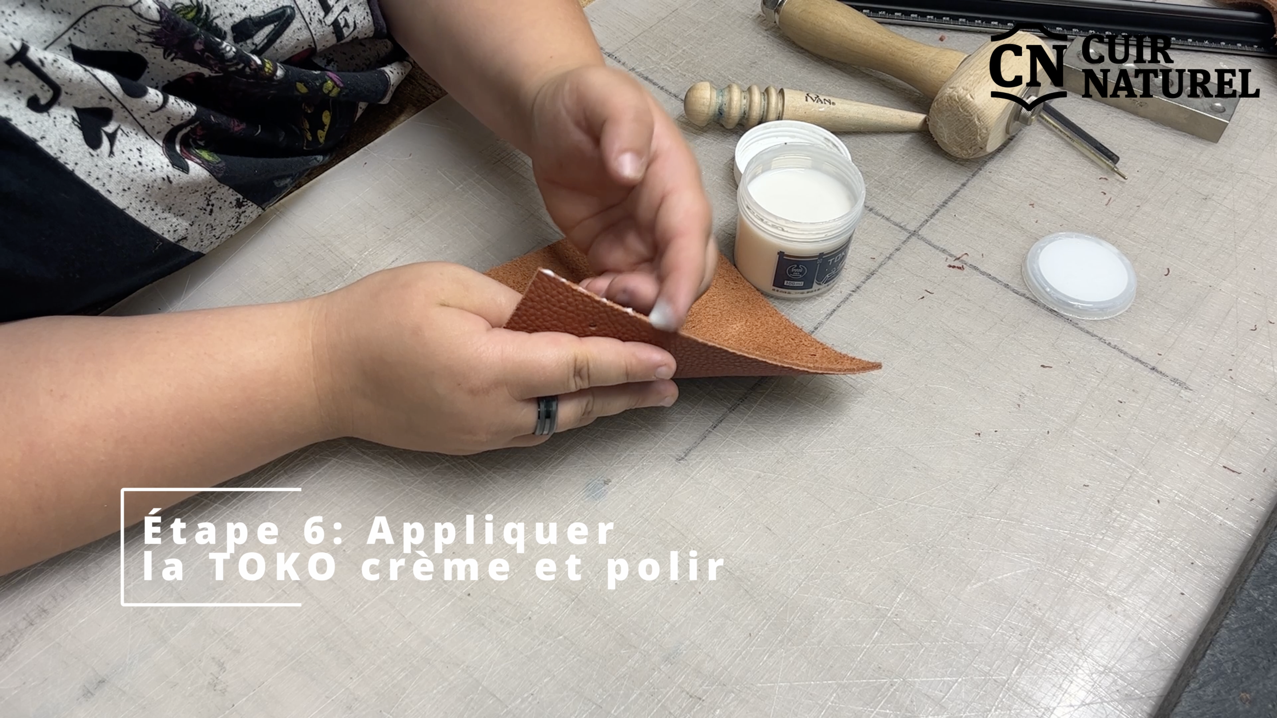 Burnishing leather edges